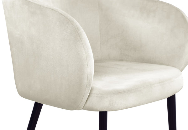 Louise Velvet / Engineered Wood / Metal / Foam Contemporary Cream Velvet Dining Chair - 24" W x 23.5" D x 30" H