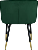 Louise Velvet / Engineered Wood / Metal / Foam Contemporary Green Velvet Dining Chair - 24" W x 23.5" D x 30" H