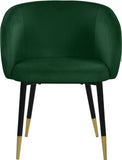 Louise Velvet / Engineered Wood / Metal / Foam Contemporary Green Velvet Dining Chair - 24" W x 23.5" D x 30" H