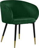 Louise Velvet / Engineered Wood / Metal / Foam Contemporary Green Velvet Dining Chair - 24" W x 23.5" D x 30" H