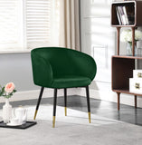 Louise Velvet / Engineered Wood / Metal / Foam Contemporary Green Velvet Dining Chair - 24" W x 23.5" D x 30" H