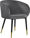 Louise Velvet / Engineered Wood / Metal / Foam Contemporary Grey Velvet Dining Chair - 24" W x 23.5" D x 30" H