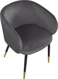 Louise Velvet / Engineered Wood / Metal / Foam Contemporary Grey Velvet Dining Chair - 24" W x 23.5" D x 30" H