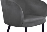 Louise Velvet / Engineered Wood / Metal / Foam Contemporary Grey Velvet Dining Chair - 24" W x 23.5" D x 30" H