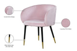 Louise Velvet / Engineered Wood / Metal / Foam Contemporary Pink Velvet Dining Chair - 24" W x 23.5" D x 30" H