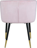 Louise Velvet / Engineered Wood / Metal / Foam Contemporary Pink Velvet Dining Chair - 24" W x 23.5" D x 30" H