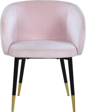 Louise Velvet / Engineered Wood / Metal / Foam Contemporary Pink Velvet Dining Chair - 24" W x 23.5" D x 30" H