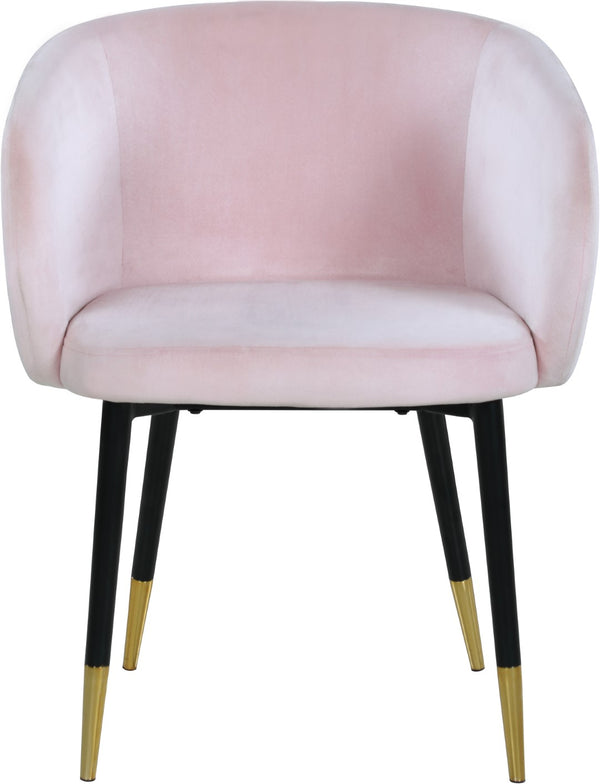 Louise Velvet / Engineered Wood / Metal / Foam Contemporary Pink Velvet Dining Chair - 24" W x 23.5" D x 30" H