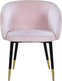 Louise Velvet / Engineered Wood / Metal / Foam Contemporary Pink Velvet Dining Chair - 24" W x 23.5" D x 30" H