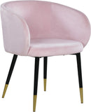 Louise Velvet / Engineered Wood / Metal / Foam Contemporary Pink Velvet Dining Chair - 24" W x 23.5" D x 30" H