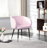 Louise Velvet / Engineered Wood / Metal / Foam Contemporary Pink Velvet Dining Chair - 24" W x 23.5" D x 30" H