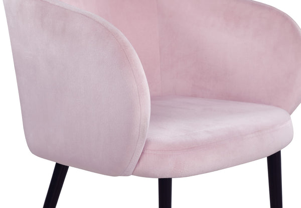 Louise Velvet / Engineered Wood / Metal / Foam Contemporary Pink Velvet Dining Chair - 24" W x 23.5" D x 30" H