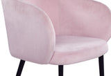 Louise Velvet / Engineered Wood / Metal / Foam Contemporary Pink Velvet Dining Chair - 24" W x 23.5" D x 30" H