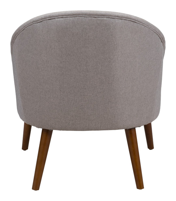 Zuo Modern Cruise 100% Polyester, Plywood, Rubberwood Modern Commercial Grade Accent Chair Gray, Brown 100% Polyester, Plywood, Rubberwood