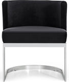 Gianna Velvet / Engineered Wood / Stainless Steel / Foam Contemporary Black Velvet Dining Chair - 24" W x 22" D x 29.5" H