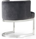 Gianna Velvet / Engineered Wood / Stainless Steel / Foam Contemporary Grey Velvet Dining Chair - 24" W x 22" D x 29.5" H