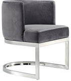 Gianna Velvet / Engineered Wood / Stainless Steel / Foam Contemporary Grey Velvet Dining Chair - 24" W x 22" D x 29.5" H