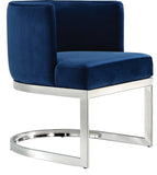 Gianna Velvet / Engineered Wood / Stainless Steel / Foam Contemporary Navy Velvet Dining Chair - 24" W x 22" D x 29.5" H