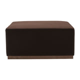 Contemporary 40x18 Upholstered Square Ottoman, Brown