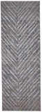 Waldor Distressed Metallic Chevron RUnner, Stormy Gray, 2ft-10in x 7ft-10in