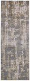 Waldor Metallic Abstract Rug, Gray/Taupe/Gold, 2ft - 10in x 7ft - 10in, Runner