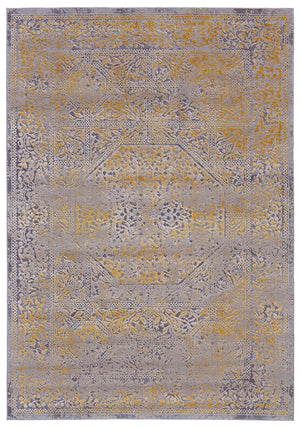 Waldor Distressed Medallion Rug, Golden Glow/Gray, 8ft x 11ft Area Rug