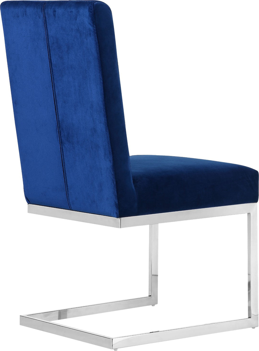 Carlton Velvet / Engineered Wood / Stainless Steel / Foam Contemporary Navy Velvet Dining Chair - 19" W x 25.5" D x 38" H