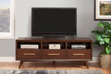 Alpine Furniture Gramercy TV Console 1978-10 Walnut Mahogany Solids & Veneer 64 x 18 x 24