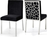 Opal Velvet / Engineered Wood / Stainless Steel / Foam Contemporary Black Velvet Dining Chair - 20" W x 24" D x 39.5" H