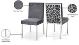 Opal Velvet / Engineered Wood / Stainless Steel / Foam Contemporary Grey Velvet Dining Chair - 20" W x 24" D x 39.5" H