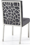 Opal Velvet / Engineered Wood / Stainless Steel / Foam Contemporary Grey Velvet Dining Chair - 20" W x 24" D x 39.5" H