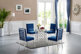 Opal Velvet / Engineered Wood / Stainless Steel / Foam Contemporary Navy Velvet Dining Chair - 20" W x 24" D x 39.5" H