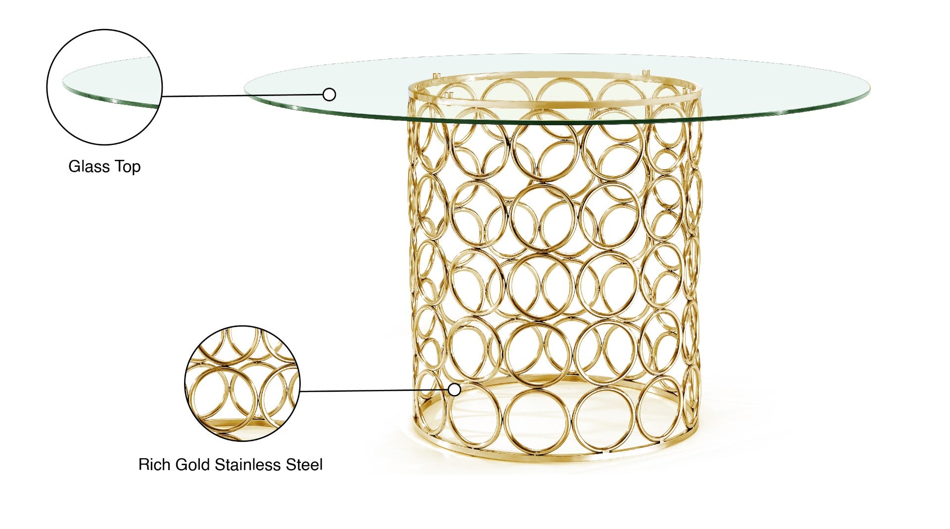 Opal Glass Contemporary Dining Table