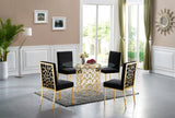 Opal Glass / Stainless Steel Contemporary Gold Dining Table - 54" W x 54" D x 30" H