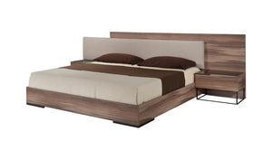 VIG Furniture Nova Domus Matteo Italian Modern Queen Walnut & Fabric Bed VGACMATTEO-BED-Q