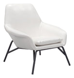 Zuo Modern Javier 100% Polyurethane, Plywood, Steel Modern Commercial Grade Accent Chair White, Black 100% Polyurethane, Plywood, Steel