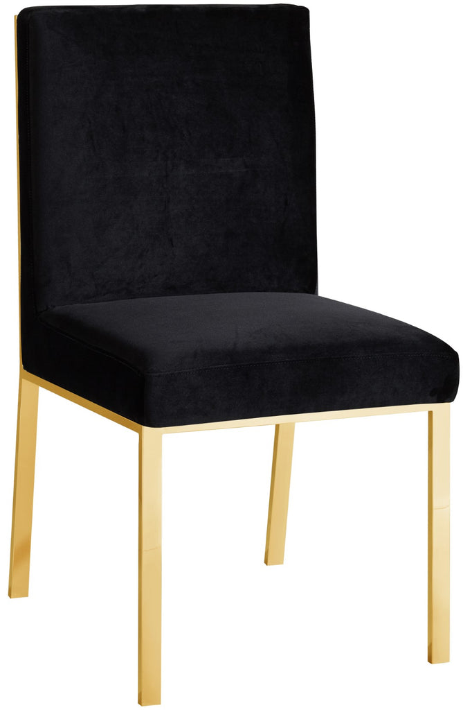Opal Velvet / Engineered Wood / Stainless Steel / Foam Contemporary Black Velvet Dining Chair - 20" W x 24" D x 39.5" H