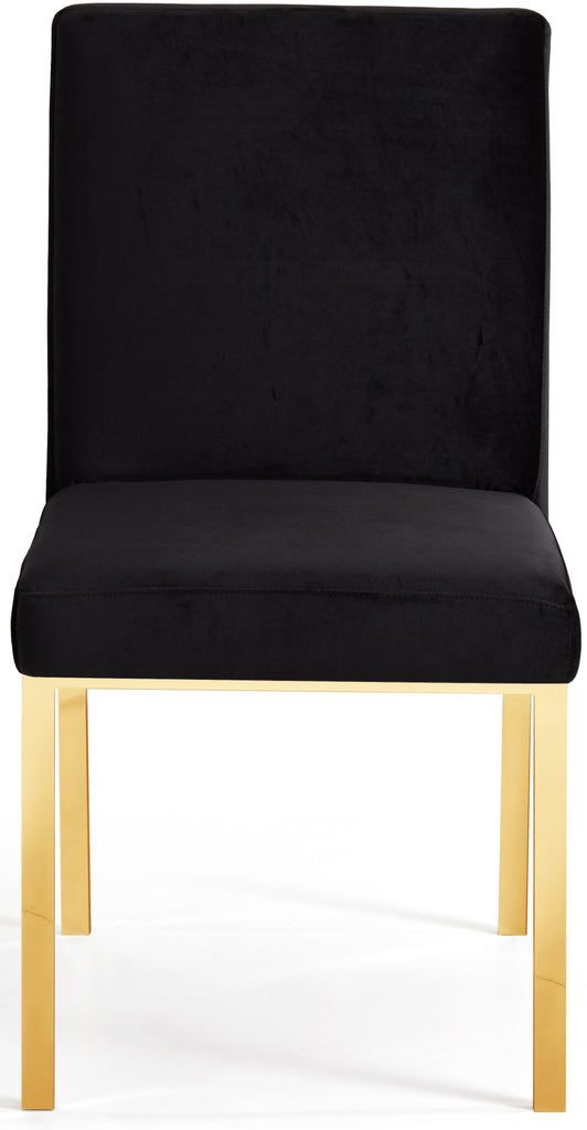 Opal Velvet / Engineered Wood / Stainless Steel / Foam Contemporary Black Velvet Dining Chair - 20" W x 24" D x 39.5" H