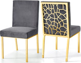 Opal Velvet / Engineered Wood / Stainless Steel / Foam Contemporary Grey Velvet Dining Chair - 20" W x 24" D x 39.5" H