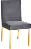 Opal Velvet / Engineered Wood / Stainless Steel / Foam Contemporary Grey Velvet Dining Chair - 20" W x 24" D x 39.5" H