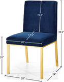 Opal Velvet / Engineered Wood / Stainless Steel / Foam Contemporary Navy Velvet Dining Chair - 20" W x 24" D x 39.5" H