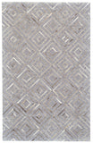 Fannin Handmade Diamond Leather Rug, Gray/Blue, 9ft-6in x 13ft-6in Area Rug