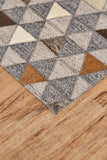Fannin Handmade Mosaic Leather Rug, Wolf Gray/Rust, 9ft-6in x 13ft-6in Area Rug
