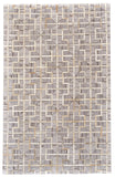 Fannin Leather/Viscose Handmade Area Rug, Sudan Bronw/Gray, 9ft-6in x 13ft-6in