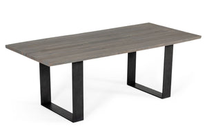 VIG Furniture Modrest Murphy - Modern Grey Aged Oak & Black Metal Dining Table VGEDLU322014