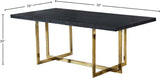 Elle MDF Veneer / Engineered Wood / Metal Contemporary Gold Dining Table - 78" W x 39" D x 30" H