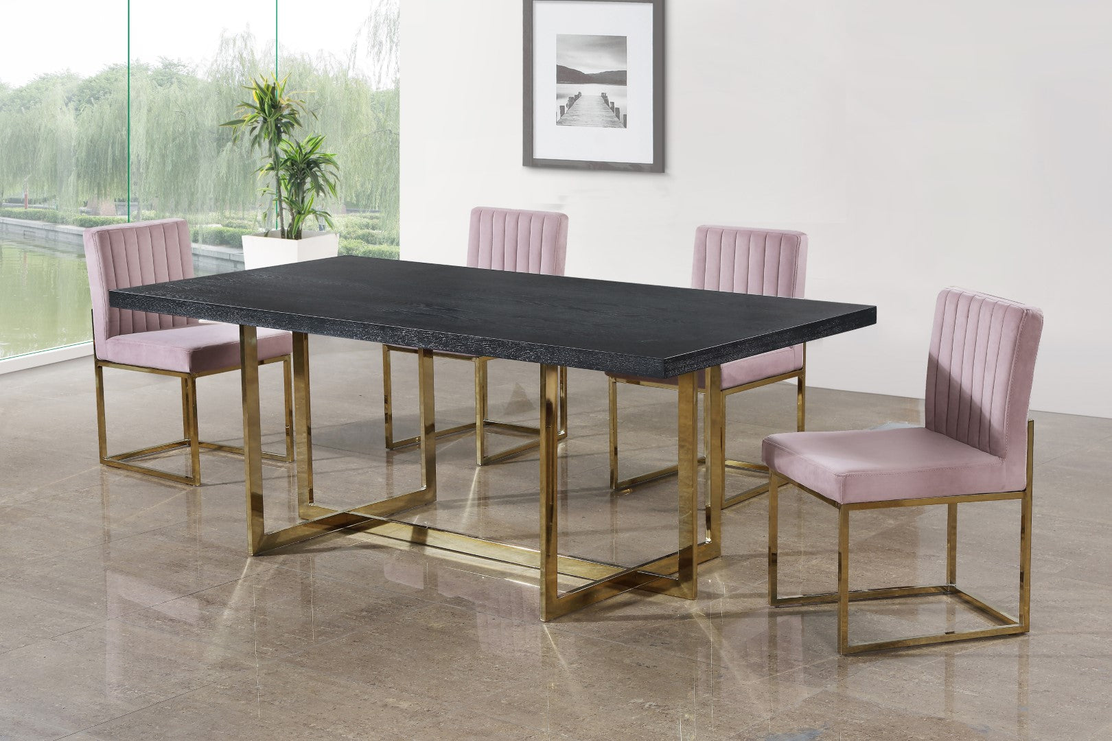 Elle Contemporary Dining Table - Thumbnail 2