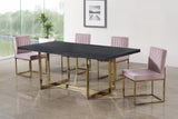 Elle MDF Veneer / Engineered Wood / Metal Contemporary Gold Dining Table - 78" W x 39" D x 30" H