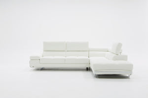 VIG Furniture Divani Casa Myst Mini - Modern White Eco-Leather Right Facing Sectional Sofa VGKNK8317-ECO-WHT