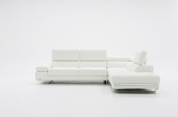 VIG Furniture Divani Casa Myst Mini - Modern White Eco-Leather Right Facing Sectional Sofa VGKNK8317-ECO-WHT